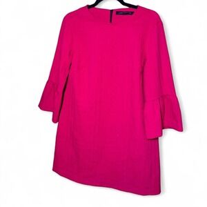 Zara size L hot pink dress with bell sleeves